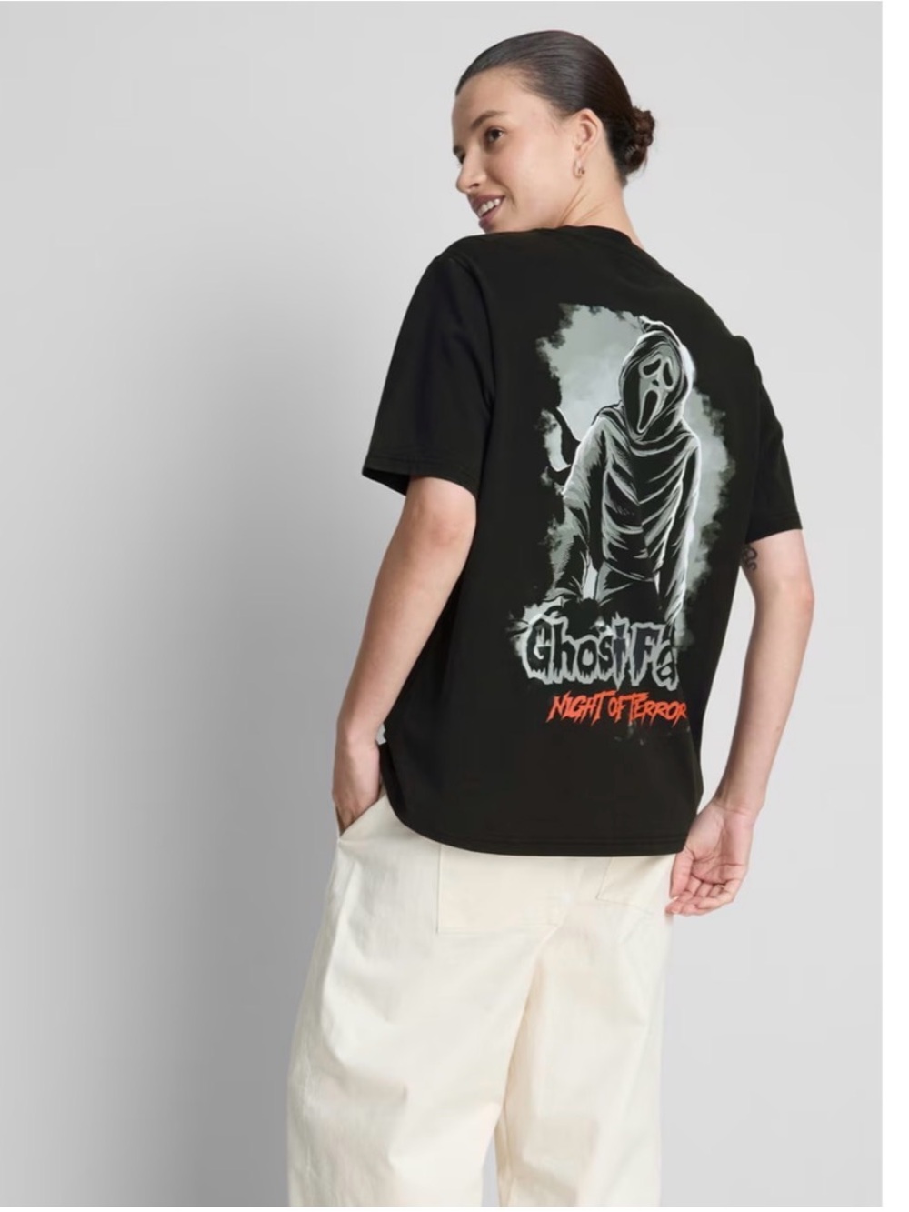 Primark Scream Ghostface Cotton Graphic Oversized Tee